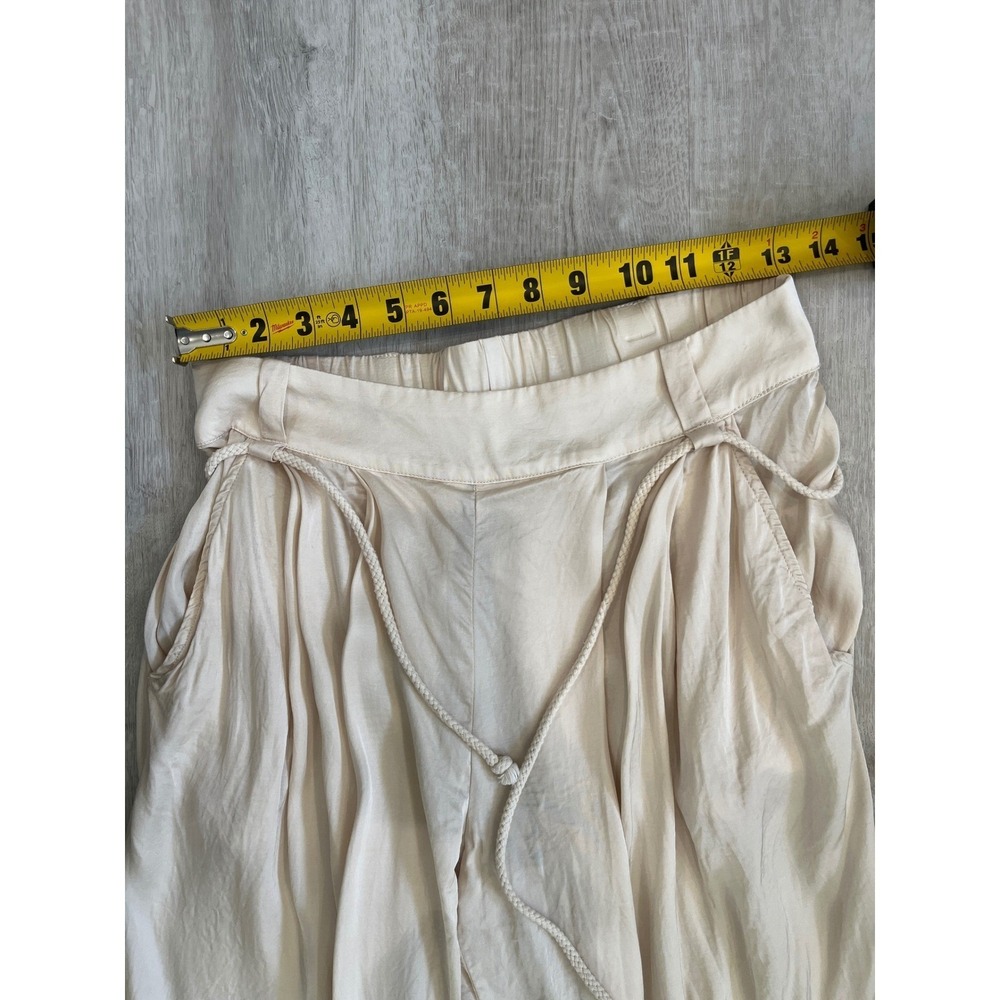 YFB Young Fabulous & Broke Reed Satin Wide Leg Pant Trousers Sea Salt Sz Small - Picture 6 of 14